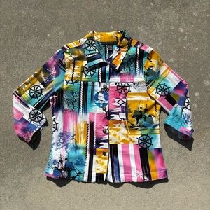 Kaktus Multicolor Nautical Print Blazer SIZE L